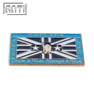 blue foursquare soft enamel metal badge