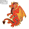 Custom Red Majestic Dragon Lapel Pin High Quality A Cartoon Animal With Beautiful Wings Hard Enamel Gold Metal Badge For Gift