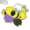 Factory Cute Cartoon Yellow Bee Design Pin Many Hardworking Little Bees And Flowers Gold Metal Badge Make An Enamel Pin For Gift