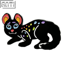 Distributor Cute Little Black Cat Lapel Pin Cartoon Colorful Beautiful Animals Soft Enamel Black Nickel Metal Badge For Gift