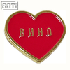 Bulk Red Heart Company Logo Pin Embossed Logo Art Excellent Design Soft Enamel Gold Metal Badge Make An Enamel Pin For Gift