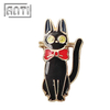 Cartoon Animal Badge Black Cat Lapel Pin Gold Pins