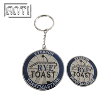 Durable Coin Shaped Keyring Personalized Metal Keychains 