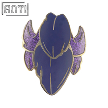 Purple Interesting Glitter Badge High Quality Black Nickel Metal Hard Enamel Zinc Alloy Lapel Pin Brooch For Girls Gift