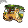 Custom Cartoon Handsome Lion Lapel Pin The Green King Of The Forest Hard Enamel Black Nickel Metal Badge For Friend Gift