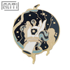 Custom Gorgeous Hand Of God Design Lapel Pin Cartoon Grey Gradient Series Hard Enamel Gold Metal Badge For Clothes Bag Gift