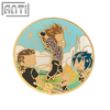 Fun Cartoon Circle Badge Four Handsome Cartoon Characters With Blue Sky And Grass Background Hard Enamel Lapel Pin