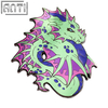 Custom Purple And Green Mighty Dragon Lapel Pin Cartoon Handsome Animals Hard Enamel Black Nickel Metal Badge For Friend Gift