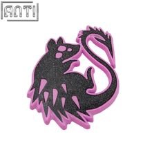 Wholesale custom cool cartoon shape black glitter purple dyed zinc alloy soft enamel Lapel Pin