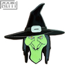 Vendor A Green-Faced Witch In a Black Hat Pin Strange Movie Cartoon Characters Soft Enamel Black Nickel Metal Badge For Gift