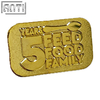 Bulk Club Noun Design Lapel Pin Rectangular Golden Digital English Advertising Company Logo Gold Metal Soft Enamel Badge