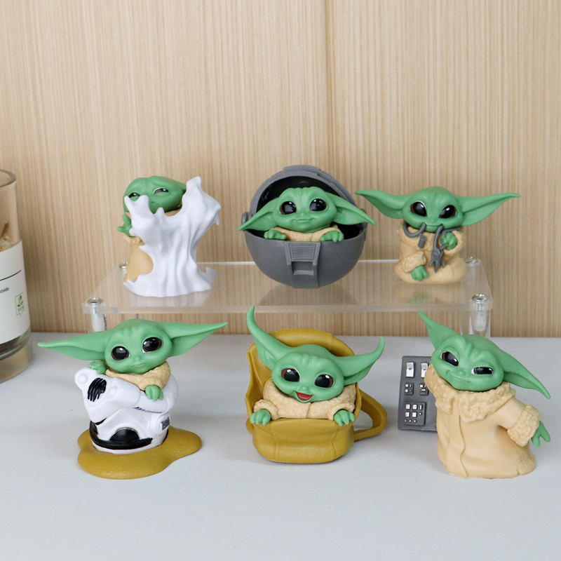 Baby Yoda 6 Mandalorian Manual Model Car Decoration Toy Car Decoration Doll Blind Box Customize Wholesale Garage Kit