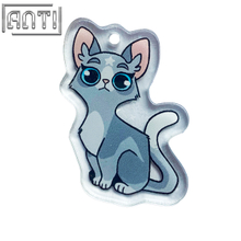 Custom Fluffy And Cute Cats Acrylic Key Ring Cartoon Animal With Stars On Their Heads Design Offset Printing Key Ring For Gift