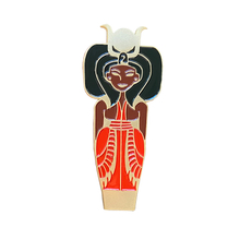 Excellent art design merchandise Antique Imitation Crafts black and red lady zinc alloy soft enamel lapel pin