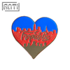 Heart Glitter Soft Enamel Lapel Pin blue and red letters figure heart shape Black Nickel Badge Brooch For Girls Gift