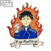 Custom Japanese Cartoon Character Lapel Pin A Handsome Hot-Blooded Character Art Excellent Design Hard Enamel Gold Metal Badge