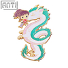 Custom Beautiful Dream Dragon Lapel Pin Japanese Anime Character Blue Glitter Gold Metal Hard Enamel Badge For Friend Gift