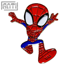 Supplier Handsome Cartoon Spider-Man Design Lapel Pin Interesting Animated Movie Characters Soft Enamel Silver Metal Badge