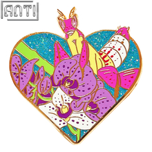Producer Beautiful Pink Praying Mantis Badges Beautiful Purple Butterfly Orchid Blue Glitter Love Make An Enamel Pin For Gift