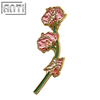 Bulk Pink Carnation Flower Design Lapel Pin Art Excellent Design Gold Metal Soft Enamel Badge Make An Enamel Pin For Gift
