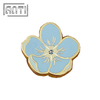 Wholesale manufacturer beauty light blue flower hard enamel zinc alloy lapel pin