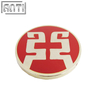 Custom Design High Quality Red And Golden Round Hard Enamel Zinc Alloy Badge