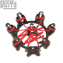 Wholesale Unique refinement Magnificent cartoon black and red colour cool a lot of handsome male black nickel lapel pin