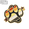 Custom Cute Black Kitten Paw Print Brown Star Lapel Pin Wholesale Cartoon Yellow Gradient Animal Design Hard Enamel Badge