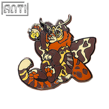 Cartoon Cute Elf Badge Cartoon Character Bee With Wings Tiger Strange Animal Black Nickel Metal Hard Enamel Lapel Pin