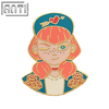 Custom Cartoon Beautiful Pink Hair Cute Girl Design Lapel Pin Wholesale Manufacturer Hard Enamel High Quality Badge