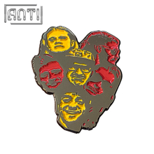 Many famous people face pin yellow and red celebrity head portrait Black Nickel Soft Enamel Lapel Pin Badge Brooch