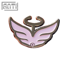 Pink Wing Plate Silver Soft Enamel Lapel Pin Cute Cartoon Girl Favorite Pattern Badge Manufacturer Brooch For Girls Gift