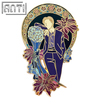 Customize Mysterious Man Lapel Pin Dreamy Purple Flowers Gold Metal Hard Enamel Cartoon Star Series Supplier Badge For Girls Gif