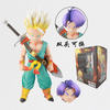 Seven Dragon Ball Replaceable Head Trunks Garage Kit Standing Double Head Statue Trunks Yellow Hair Blue Hair Model Decoration