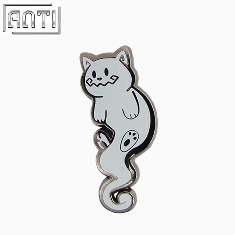 Custom Your Own Fashionable Design Various Shapes Cute Gray Kitty Hard Enamel Badge