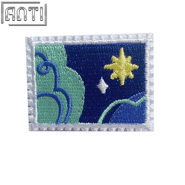 Custom Night Star Moon Blue Sky Background Embroidery Boutique Rectangular Cartoon Embroidery Applique Designs For Girls Gift