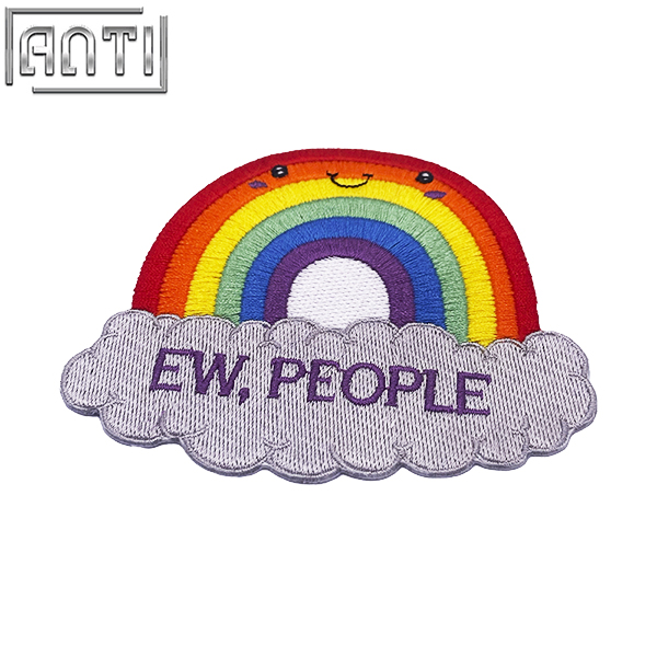 Custom Lovely Rainbow Embroidery Boutique Art Excellent Design Cartoon Characters Embroidery Applique For Clothes Bag Gift