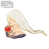 Custom Cartoon Pretty White Haired Girl Rose Lapel Pin Wholesale Manufacturer Hard Enamel High Quality Badge For Gift