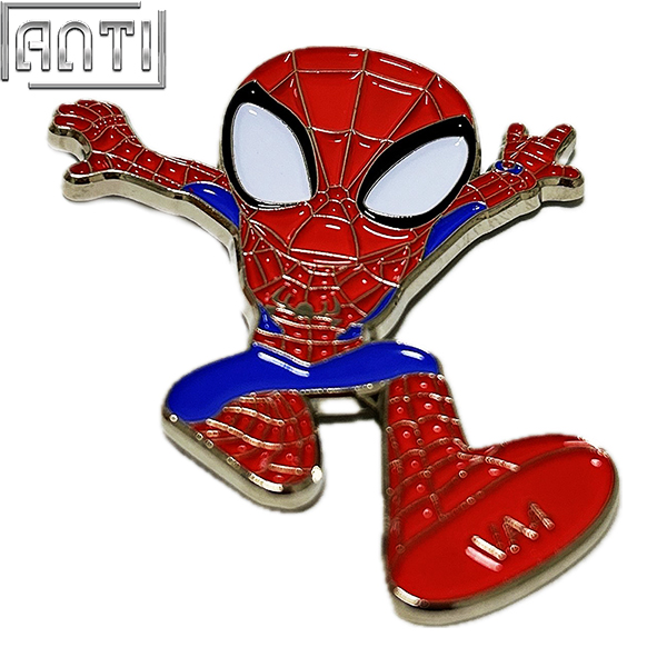 Supplier Handsome Cartoon Spider-Man Design Lapel Pin Interesting Animated Movie Characters Soft Enamel Silver Metal Badge