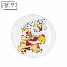 Hot Sale Manufacturer Custom Your Own High Quality Design Round Happy Santa Claus Offset Print Pin 