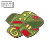 Custom Cartoon Spaceship Green Game Pattern Glitter Lapel Pin Wholesale Manufacturer High Quality Black Nickel Metal Badge