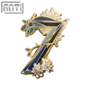 Custom Interesting Colorful 7 Design With White Flowers Lapel Pin Art Excellent Design Hard Enamel Gold Metal Badge