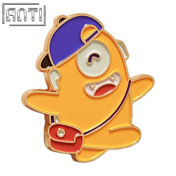 Distributor Cute Orange Cartoon Monsters Lapel Pin High Quality Gold Metal Soft Enamel Badge Make An Enamel Pin For Gift