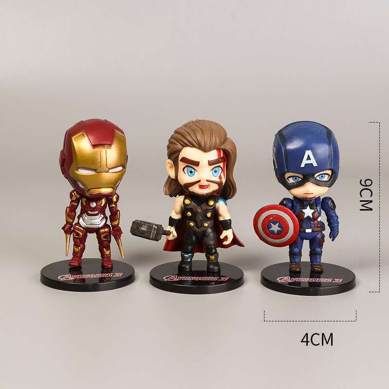 Avengers Car Carrying Ornaments Captain America Superman Spider Animation Garage Kit Model Console Decoration