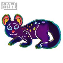 Personalized Beautiful Colorful Cute Cat Lapel Pin Cartoon Lovely Animal Soft Enamel Blue And Purple Rainbow Plate Badge