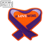 Custom Purple And Orange Heart Logo Embroidery Boutique Art Excellent Design Bootstrap Logo Embroidery Applique For Friend Gift