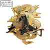 Custom Cartoon Ancient Handsome Man Lapel Pin Chinese Style Dragon Domineering Design Hard Enamel Gold Metal Badge For Gift