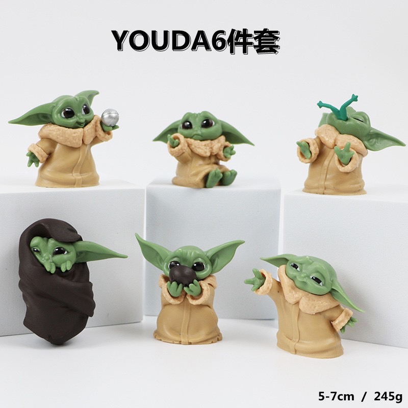 Baby Yoda 6 Mandalorian Manual Model Car Decoration Toy Car Decoration Doll Blind Box Customize Wholesale Garage Kit