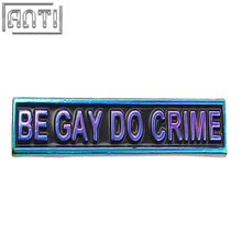 Wholesale Manufacturer cheap unique cool Blue and purple oblong letter Rainbow Plate soft enamel Lapel Pin