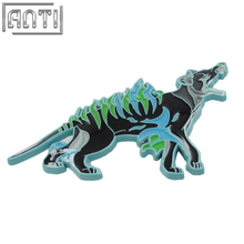 Wholesale Manufacturer cool blue and black animal light blue dyed soft enamel Lapel Pin